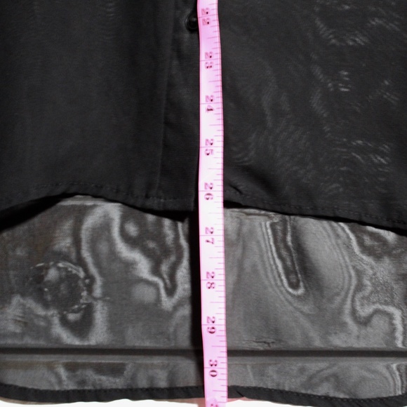 SOLD Sheer Black Button Blouse With Pockets - Picture 8 of 8